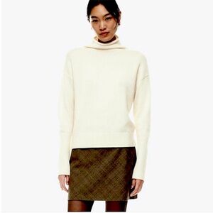 Wilfred Free Cream CASHMERE Mock Neck Sweater